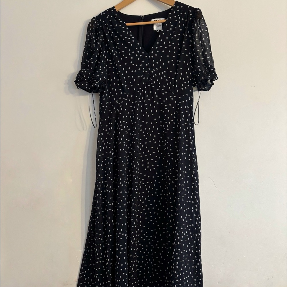 New DKNY Polka Dot Midi Dress